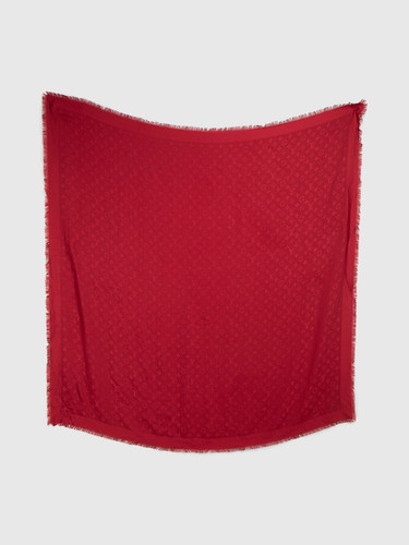 Louis Vuitton Red Silk Monogram Shawl