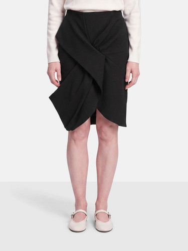 Givenchy Black Wool Asymmetric Skirt