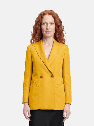 Blazé Milano Mustard Yellow Silk Blazer