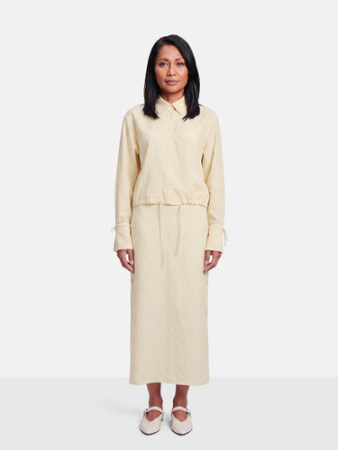 Totême Ecru Drawstring Top & Skirt Set