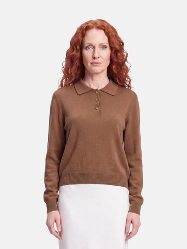 Blazé Milano Brown Wool Long Sleeve Top