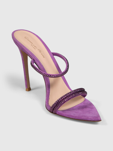 Gianvito Rossi Purple Suede Cannes Mules