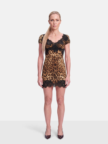 Dolce & Gabbana Brown Leopard Print Mini Dress