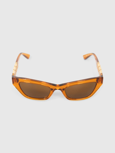 Versace Transparent Orange Logo Cat Eye Sunglasses