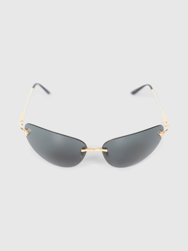 Versace Black Rimless Cat Eye Sunglasses