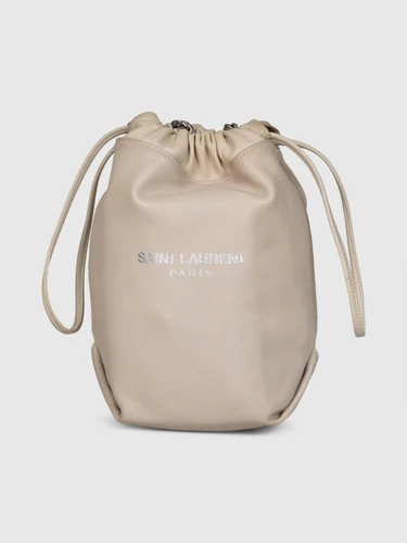 Saint Laurent Ecru Mini Teddy Bucket Bag