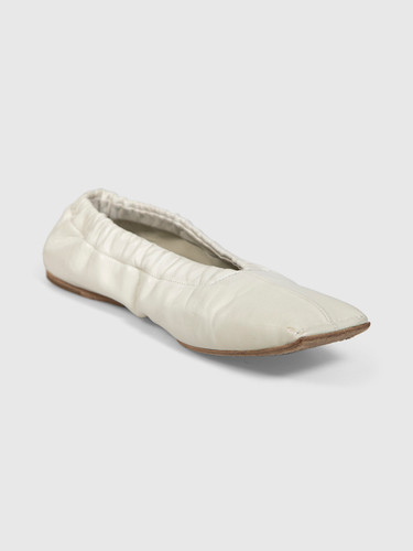 Jil Sander Ecru Leather Ballet Flats