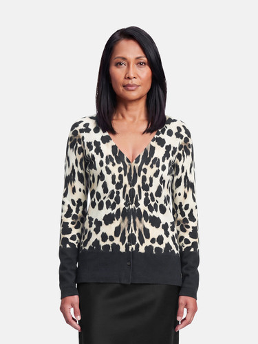 Roberto Cavalli Leopard Print Cashmere Cardigan