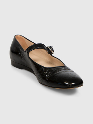 Le Monde Beryl Black Patent Mary Jane Ballet Flats