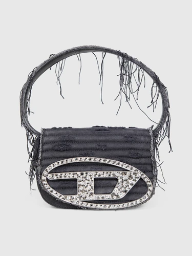 Diesel Black Denim 1DR-Iconic Shoulder Bag