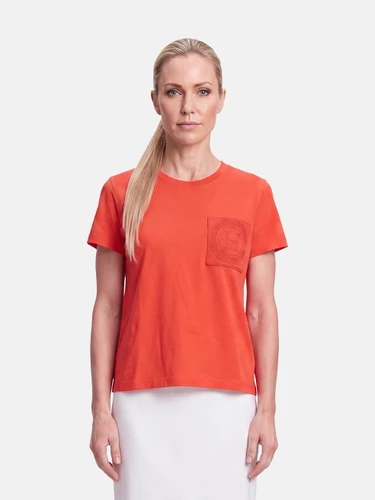 Hermès Red Embroidered Pocket T-Shirt