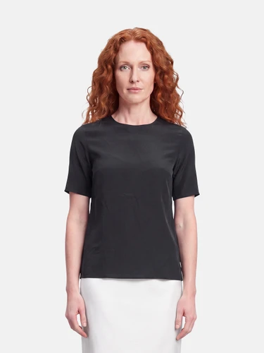 Dolce & Gabbana Black Silk Short Sleeve Top