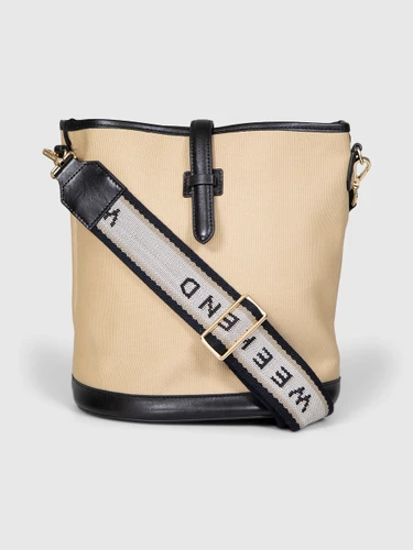 Max Mara Beige Vasaio Canvas Bucket Bag