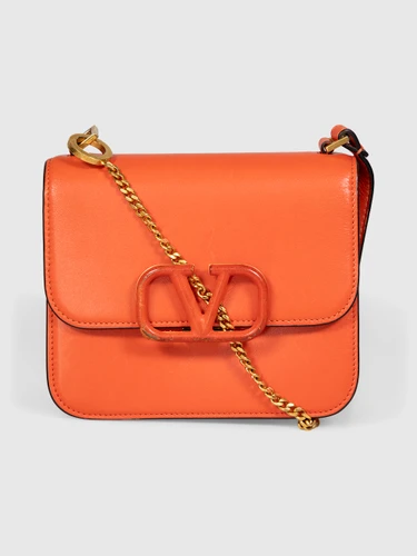 Valentino Garavani Orange Leather VSling Crossbody Bag
