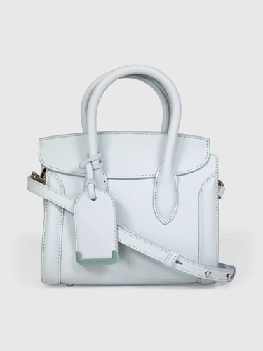 Alexander McQueen Blue Leather Heroine Convertible Tote Bag