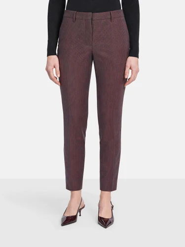 Miu Miu Burgundy Wool Slim Trousers
