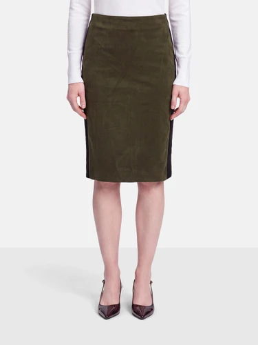 Balenciaga Khaki Vegan Suede Skirt