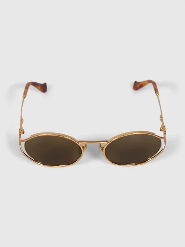 Miu Miu Gold Oval Logo Sunglasses