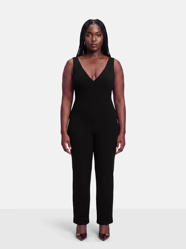 Theory Black Sleeveless V-Neck Jumpsuit