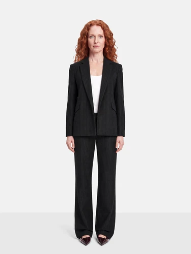Theory Navy Wool Pinstripe Blazer & Trousers Set
