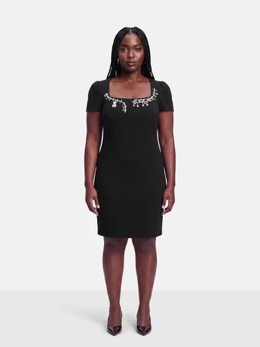 Moschino Black Embellished Mini Dress