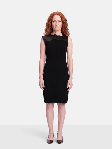 Bottega Veneta Black Leather Panel Dress