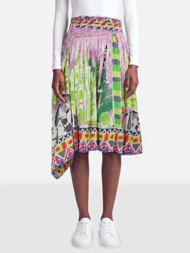 Prada Abstract Pattern Midi Skirt
