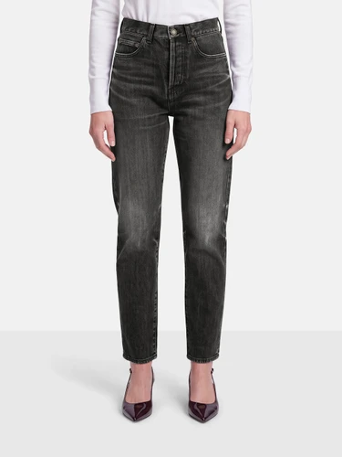 Saint Laurent Grey Denim Straight Leg Jeans