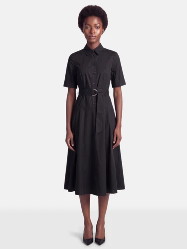 ME+EM Black Short Sleeve Belted Dress