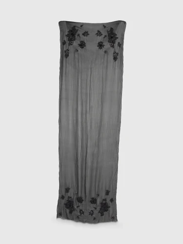 Erdem Black Floral Embellished Scarf