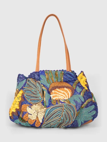 Jamin Puech Leaf Pattern Beaded Bag