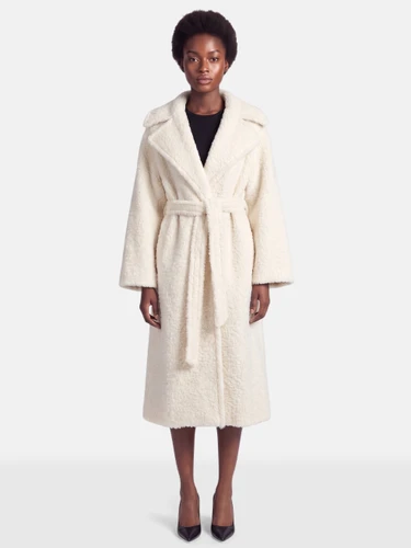 Alaïa Ecru Alpaca Wool Long Coat