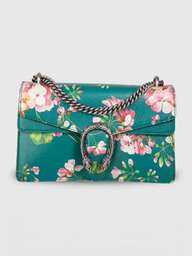 Gucci Green Calfskin Blooms Dionysus Shoulder Bag