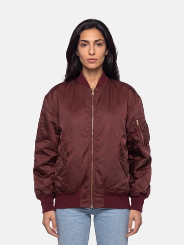 Balenciaga Burgundy & Orange Reversible Bomber Jacket