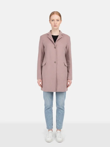 Jil Sander Purple Wool Mid Length Coat