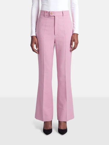 Gucci Pink Silk Flared Trousers