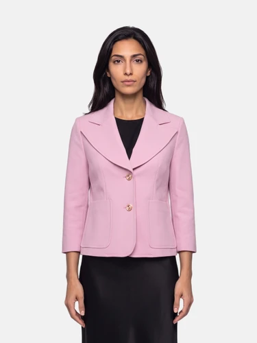 Gucci Pink Silk Cropped Blazer
