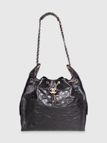 Chanel Black Calfskin Mixed Hardware Medium 25 Bag