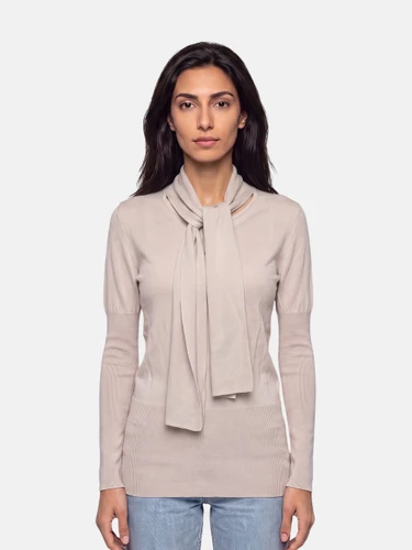 Vivienne Westwood Beige Wool Knit Scarf Jumper