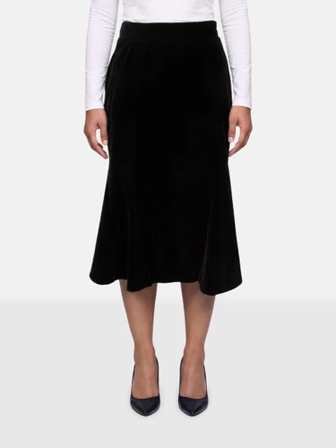 Vivienne Westwood Black Velvet Flared Hem Skirt