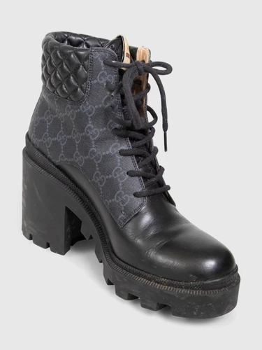 Gucci GG Supreme Combat Ankle Boots