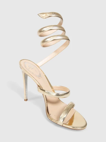 Rene Caovilla Gold Leather Cleo Sandals