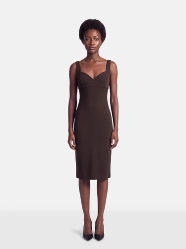 Emilia Wickstead Brown Wool Sleeveless Dress