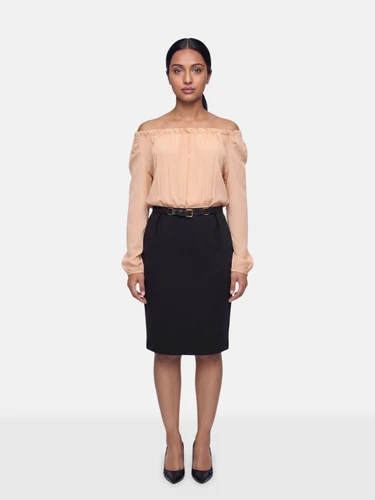Maje Two Toned Silk Knee Length Dress