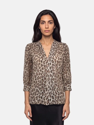 Smythe Brown Leopard Print Blouse