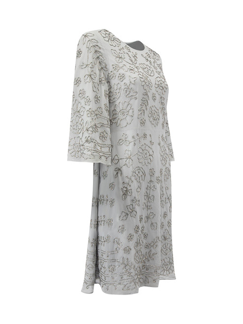 Needle & Thread Blue Beaded Floral Short Sleeve Mini Dress Needle & Thread Blue Beaded Floral Short Sleeve Mini Dress