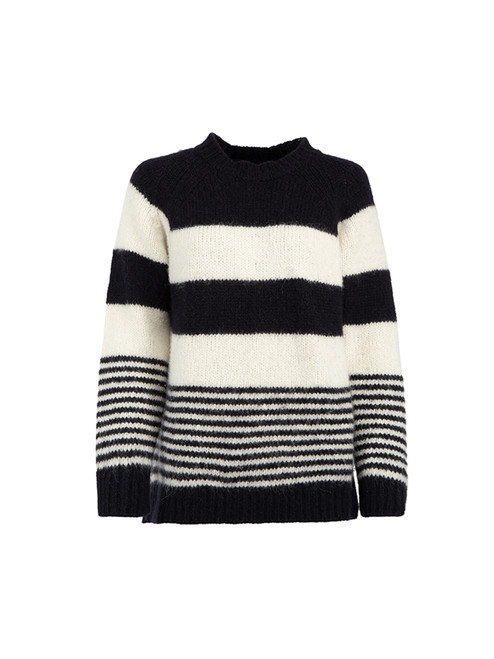 Chinti Parker Navy White Alpaca Knit Jumper CSD