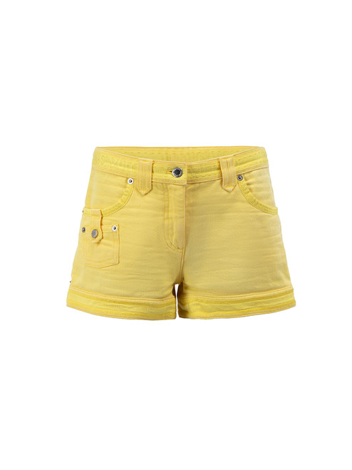 Louis Vuitton Yellow Denim Low Rise Shorts
