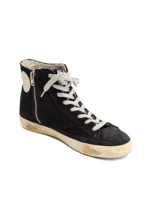 Golden Goose Black Suede Francy High Top Trainers