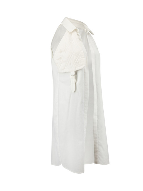 Sanne White Quilt Panel Long Gilet